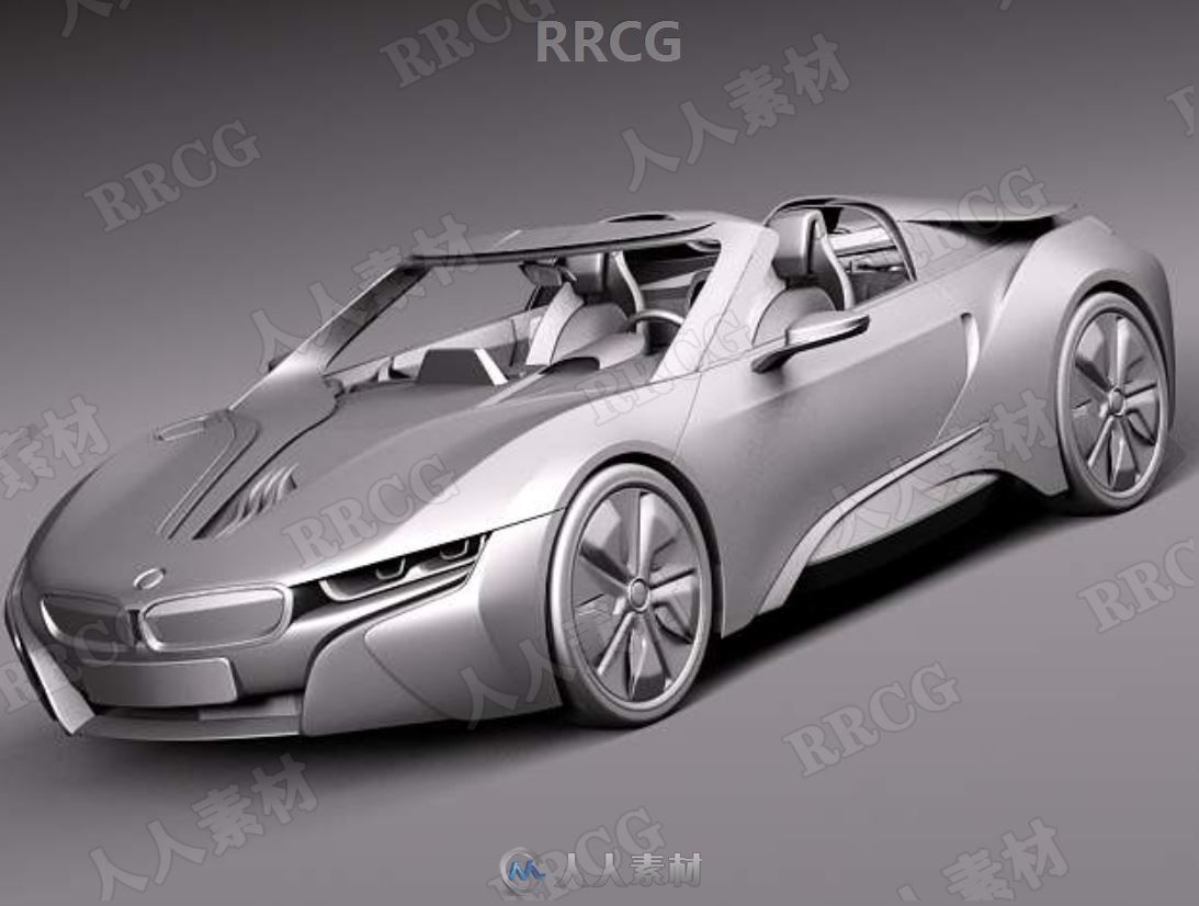 宝马超跑BMW i8 Spyder Concept 2012真实汽车3D模型