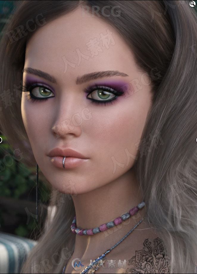 野性性感美女妆容细节3D模型合集