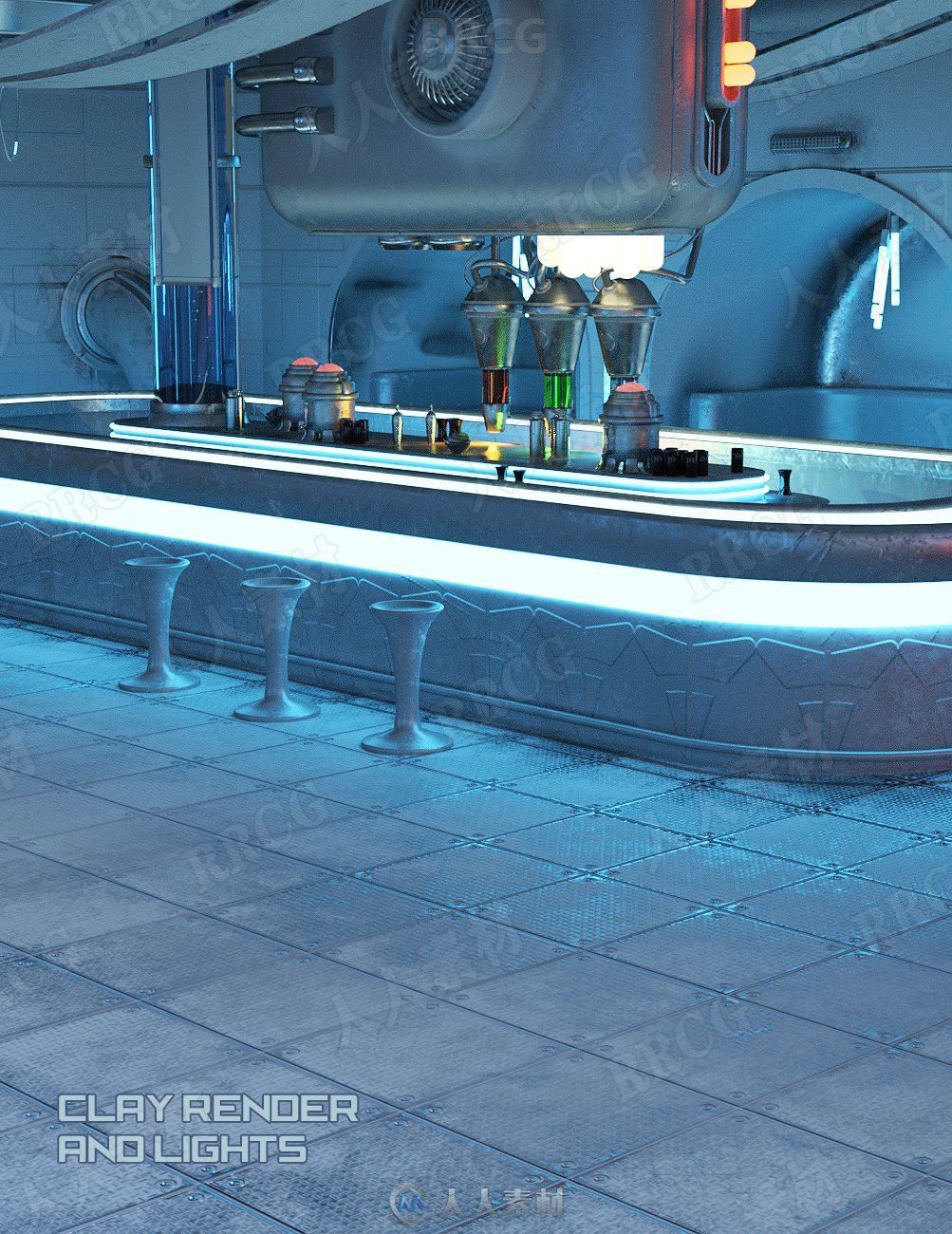 科幻星球太空部落酒吧场景3D模型合集