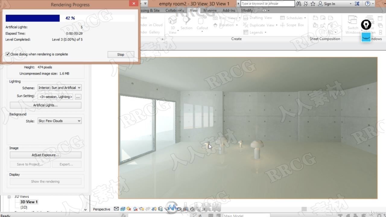 Revit室内照明系统布局设计训练视频教程