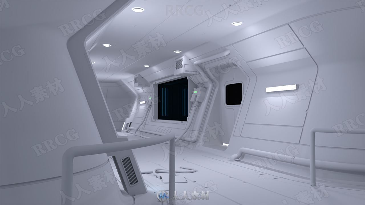 科幻太空实验室内部环境3D模型合集