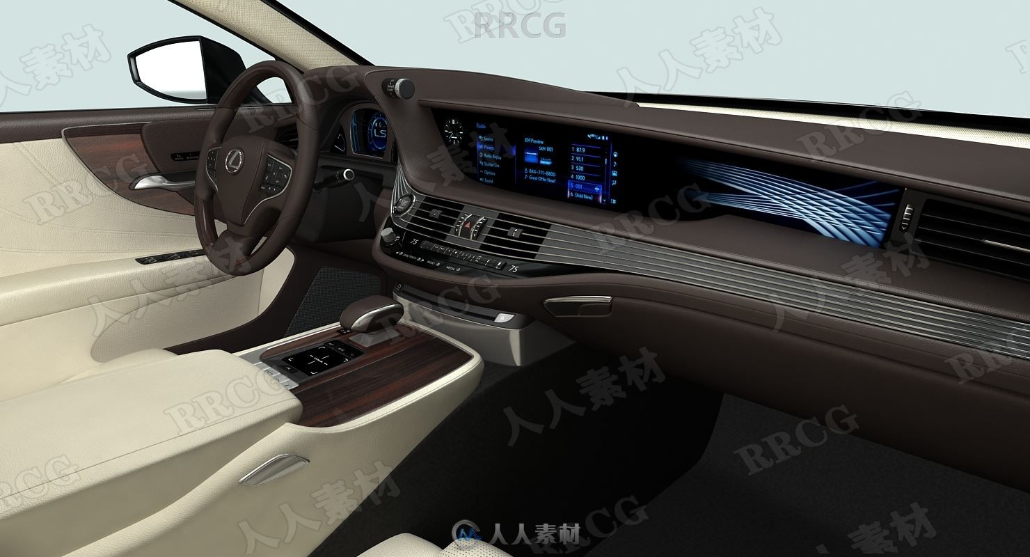 雷克萨斯轿车Lexus LS 500 2018款真实汽车3D模型