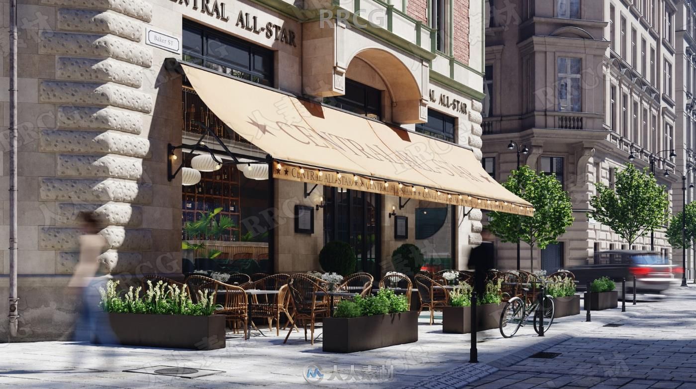 10组高质量欧式餐厅咖啡厅建筑外部场景3D模型合集 Evermotion Archexteriors第36季