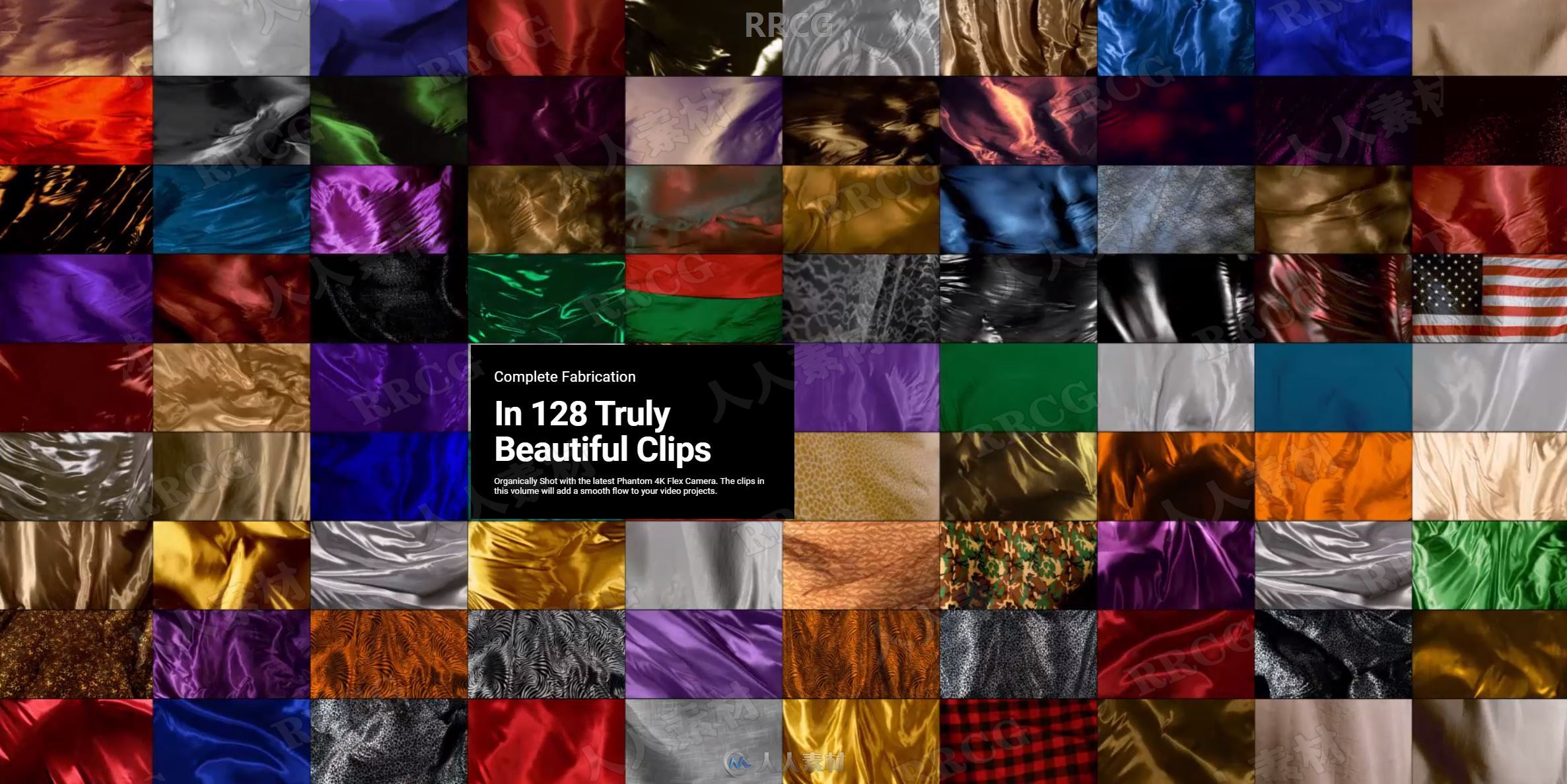 128组漂浮流动丝绸织物4K高清视频素材合集