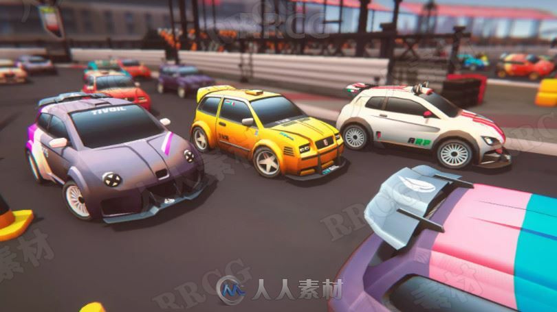 卡通竞速赛车交通工具模型Unity游戏素材资源