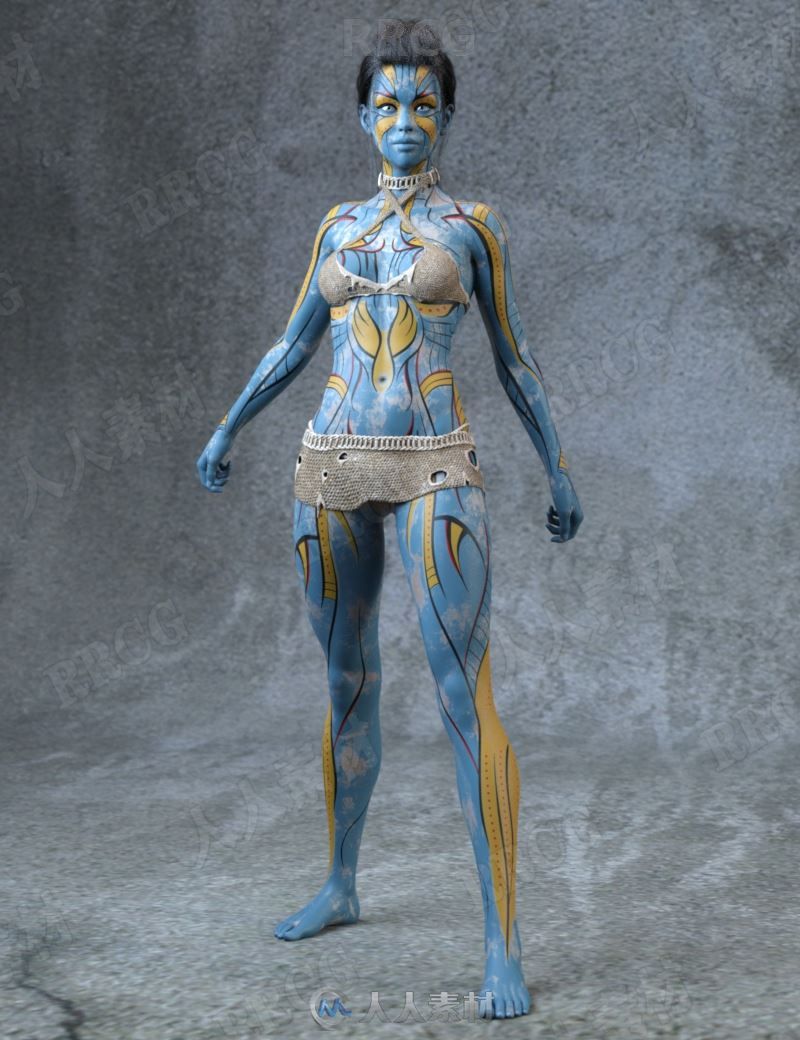 神秘科幻画皮蓝精灵女性角色3D模型合集