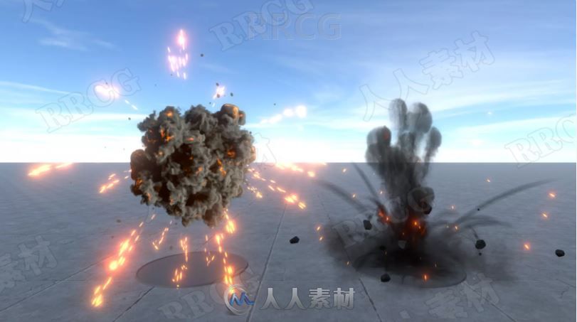 真实火焰与爆炸粒子视觉特效Unity游戏素材资源