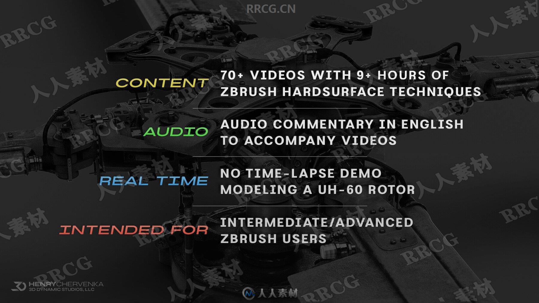 ZBrush制作UH-60通用直升机螺旋桨硬标面建模视频教程