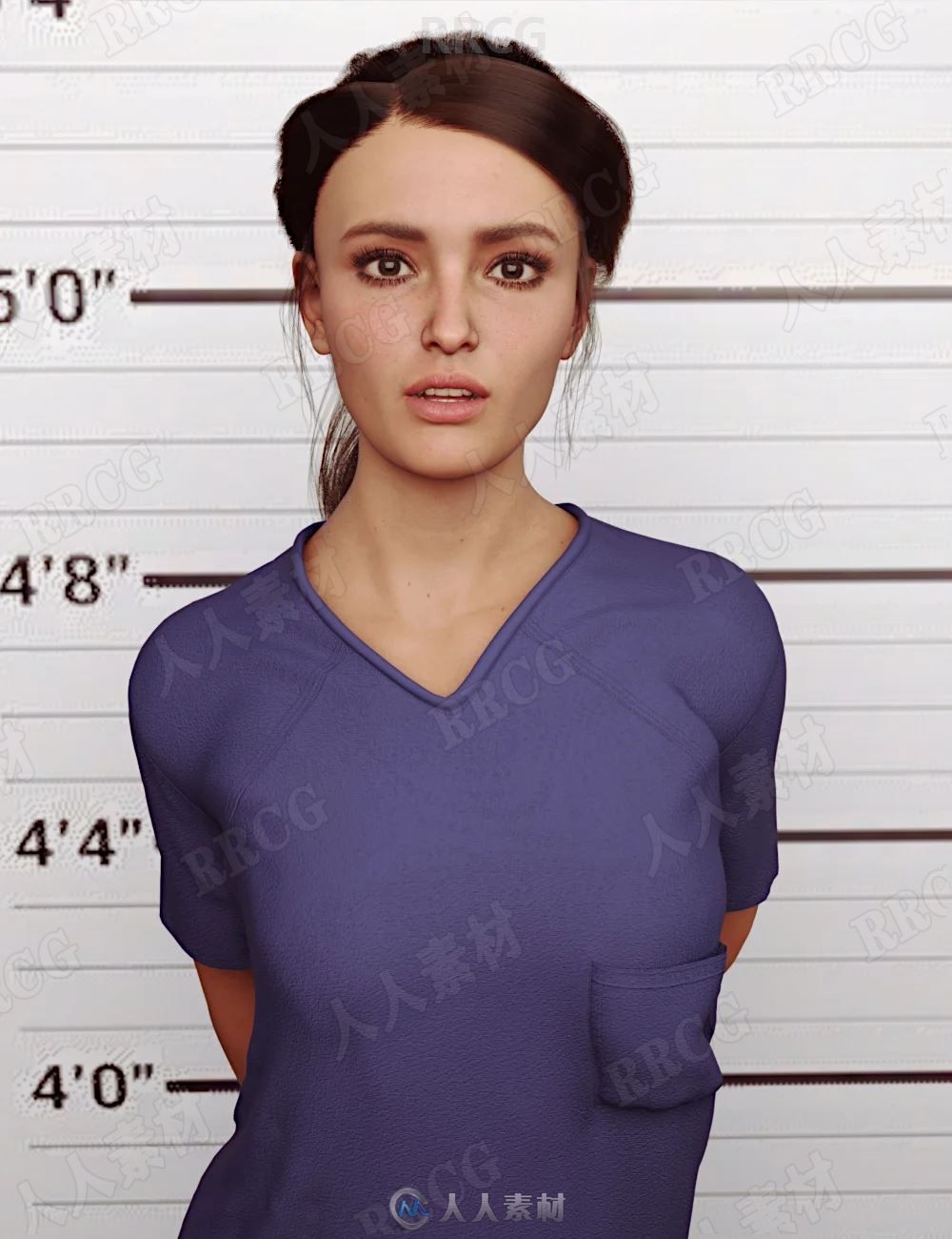 监狱犯人女性囚服服饰套装3D模型合集