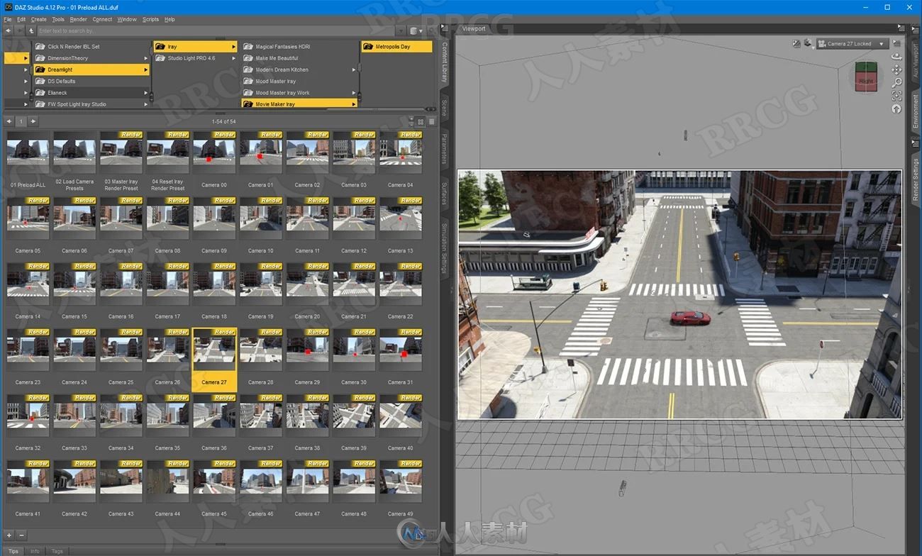 50个真实3D城市街道跑车道具3D模型合集