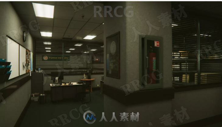 现代都市警察局办公3D环境场景Unity游戏素材资源