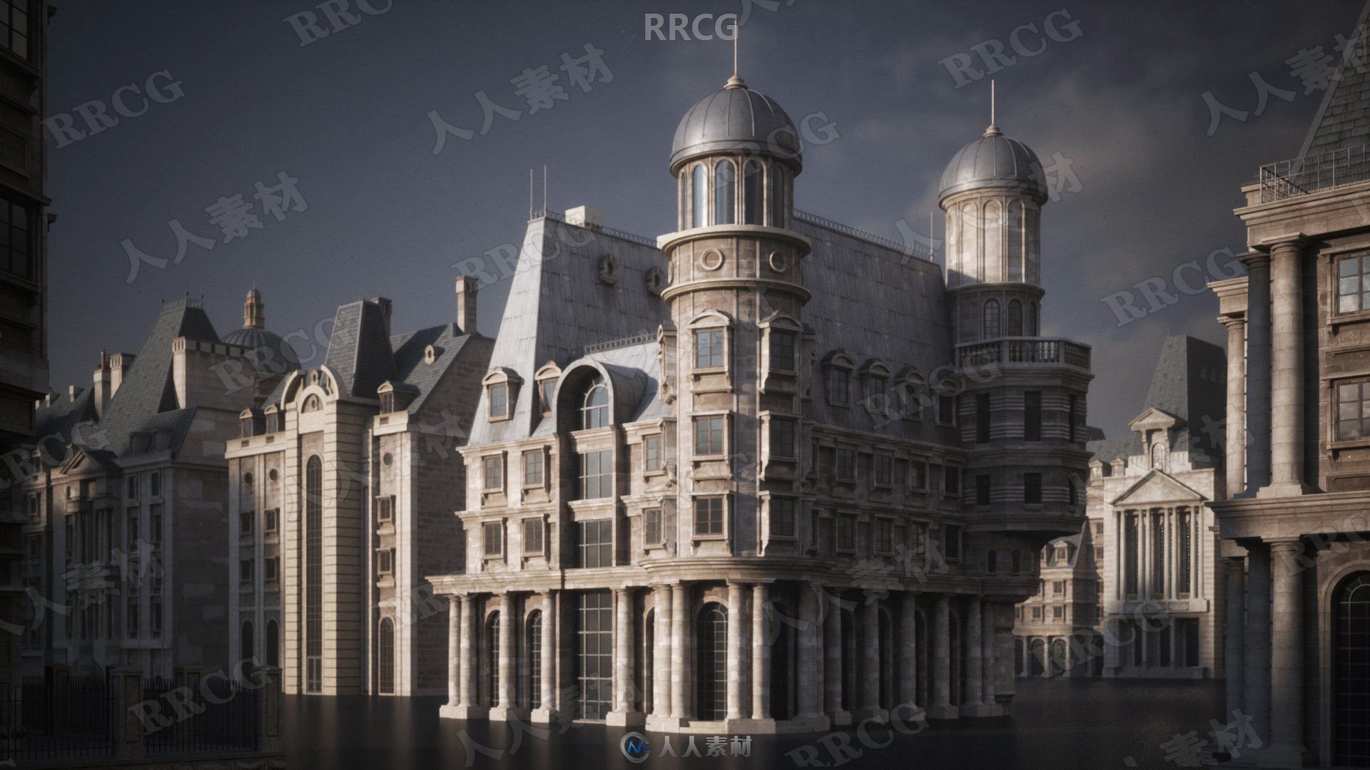 新古典主义风格巴黎伦敦欧洲建筑景观3D模型合集