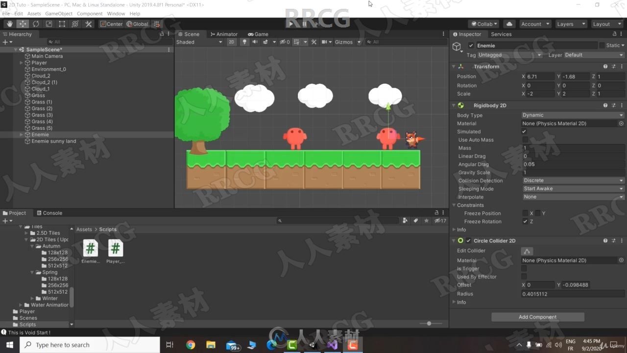 Unity中C＃脚本游戏开发制作训练视频教程