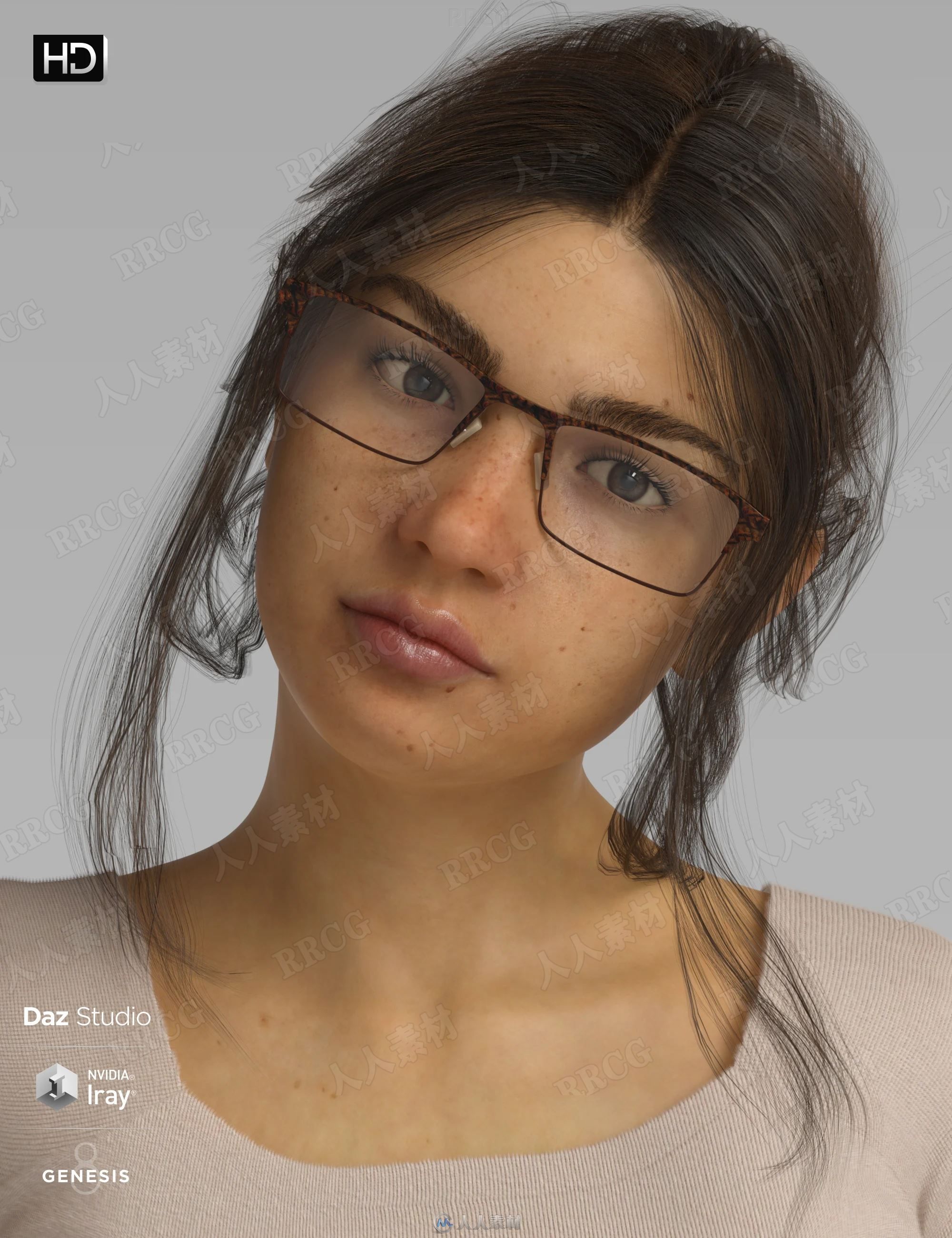 青春知性女性角色日常休闲姿势3D模型合集