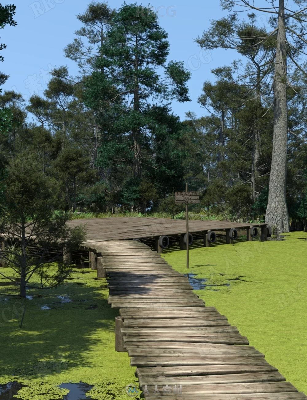 溪流土路潮湿森林场景环境3D模型合集