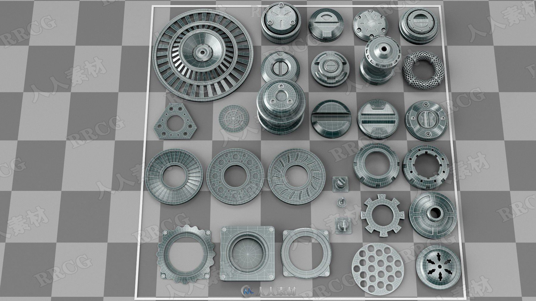 100组蒸汽朋克风格游戏资产硬表面3D模型合集第一季