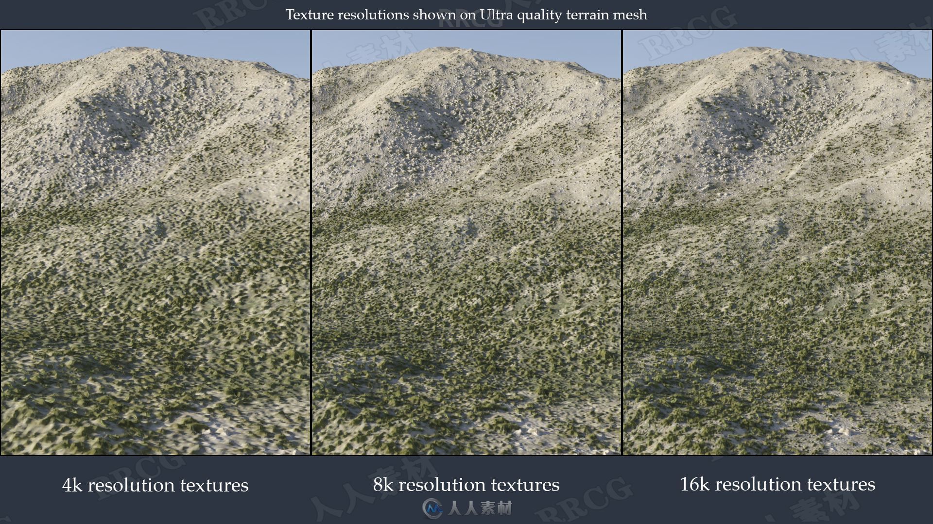 6种逼真莫哈韦沙漠3D景观地形3D模型合集