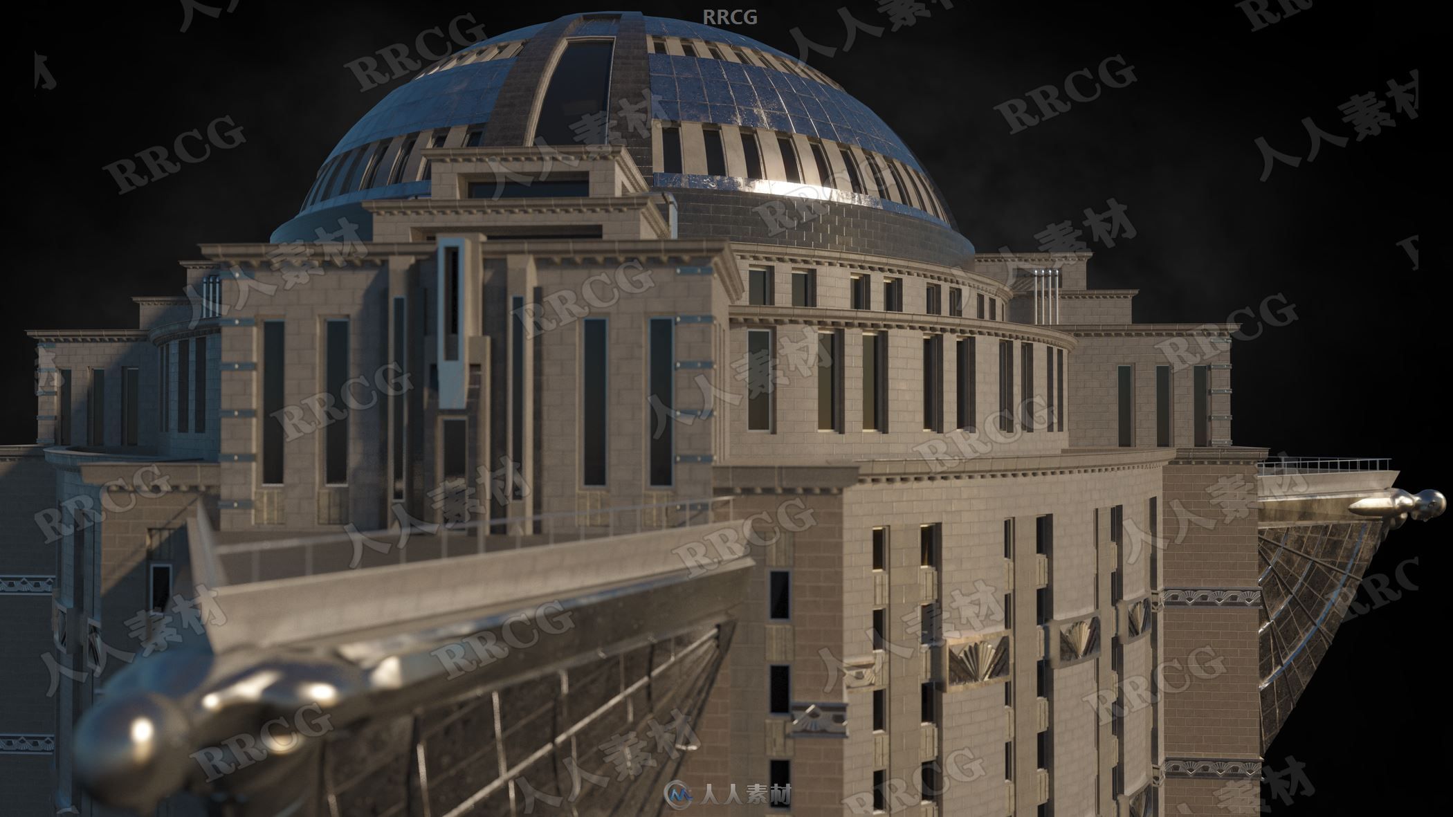 复古巨型泰坦工业城市奖助景观3D模型合集