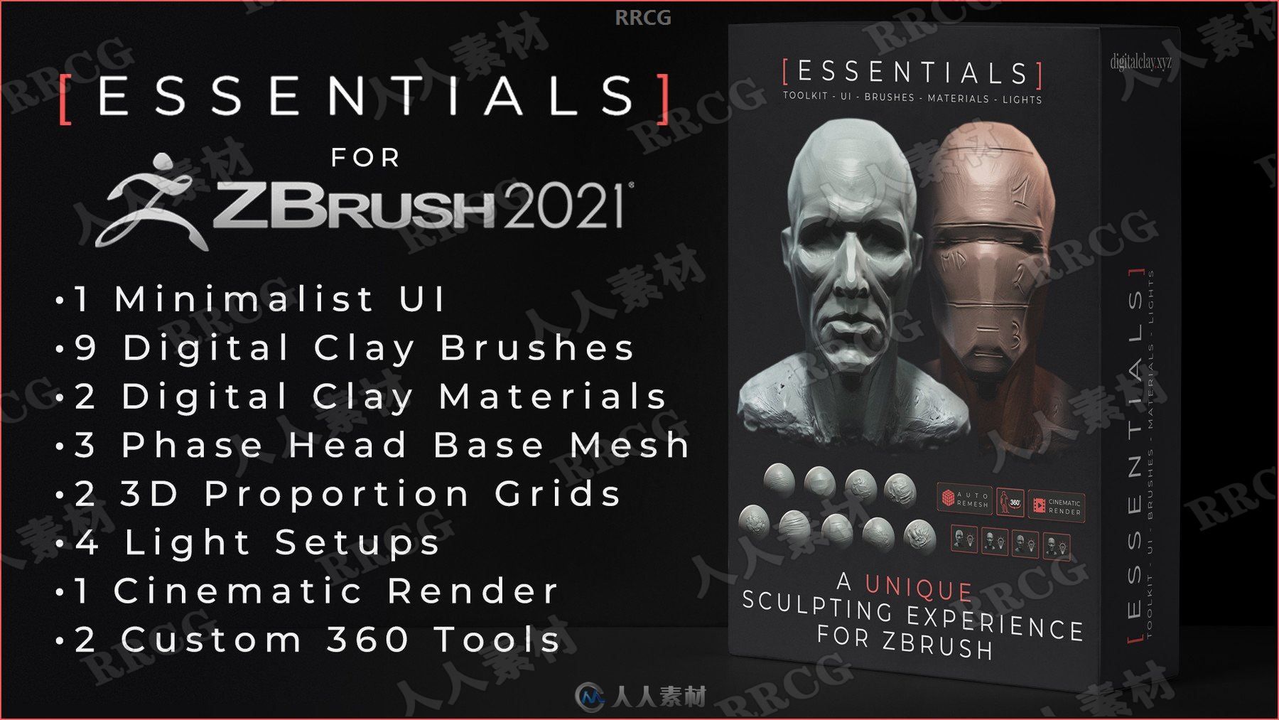 Zbrush 2021粘土人物角色数字雕刻基础资料包V1.2版