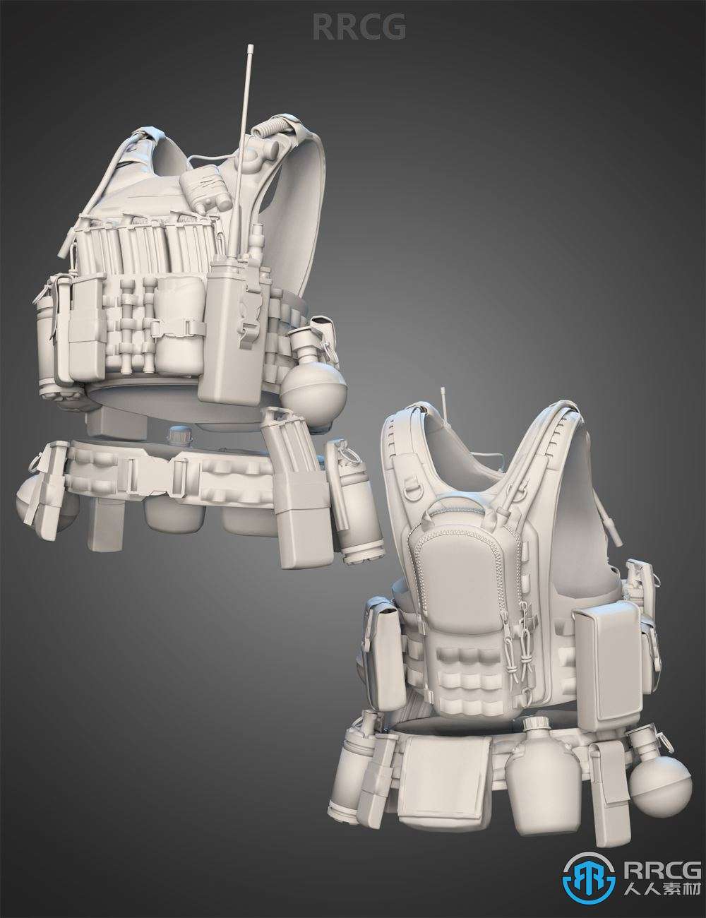 现代军事武装道具防弹背心配件服饰3D模型合集