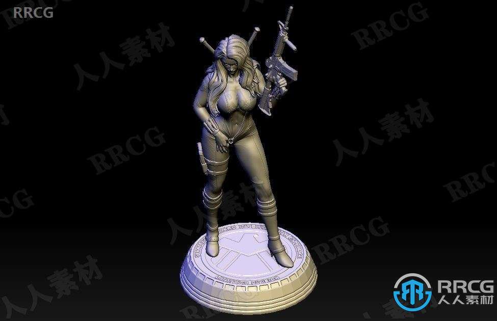 漫威黑寡妇女性角色雕像3D打印模型