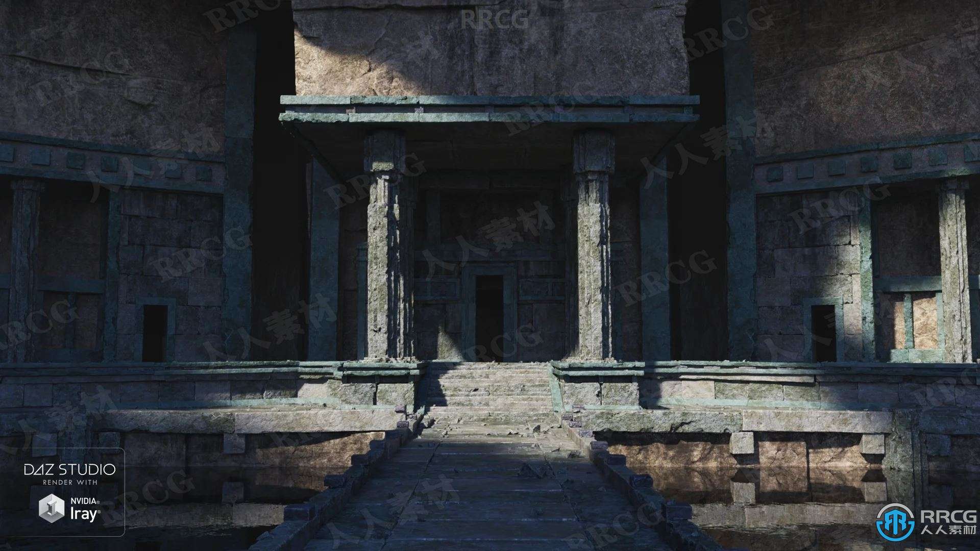 复古历史荒废古老寺庙洞穴环境场景3D模型合集