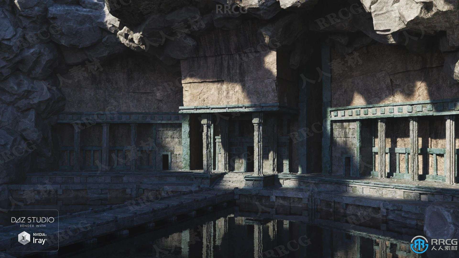 复古历史荒废古老寺庙洞穴环境场景3D模型合集
