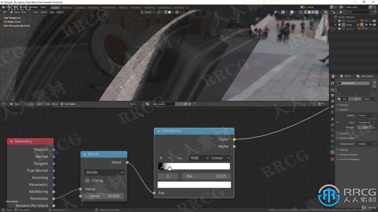 【中文字幕】Blender逼真耳机模型产品实例制作视频教程