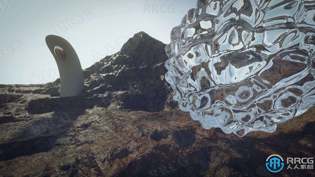 科幻外星人行走路径岩石神秘环境场景3D模型合集