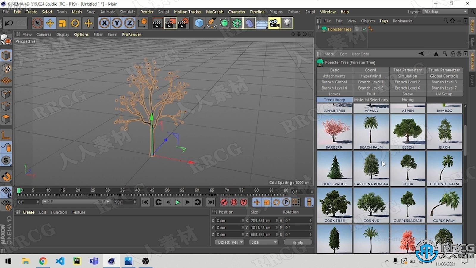C4D与Octane逼真自然树场景实例制作视频教程