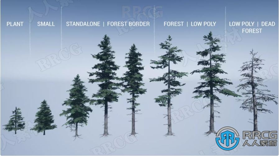 自然动态植被树木森林场景Unity游戏素材资源