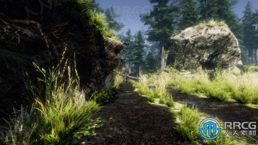 自然动态植被树木森林场景Unity游戏素材资源