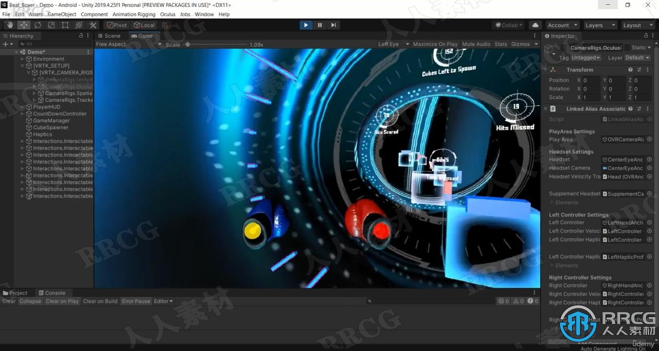 【中文字幕】Unity制作VR虚拟现实节奏健身游戏视频教程