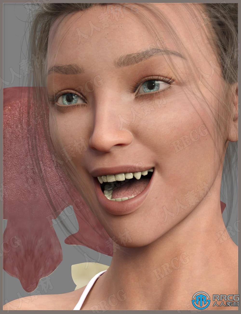 年轻女性完整角色人物细节资源纹理3D模型合集