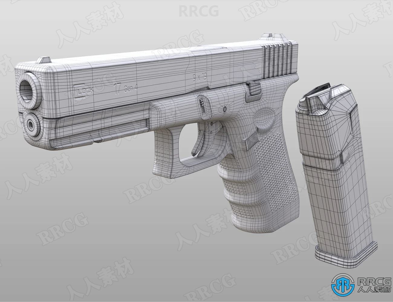 逼真现代战斗手枪武器道具3D模型合集
