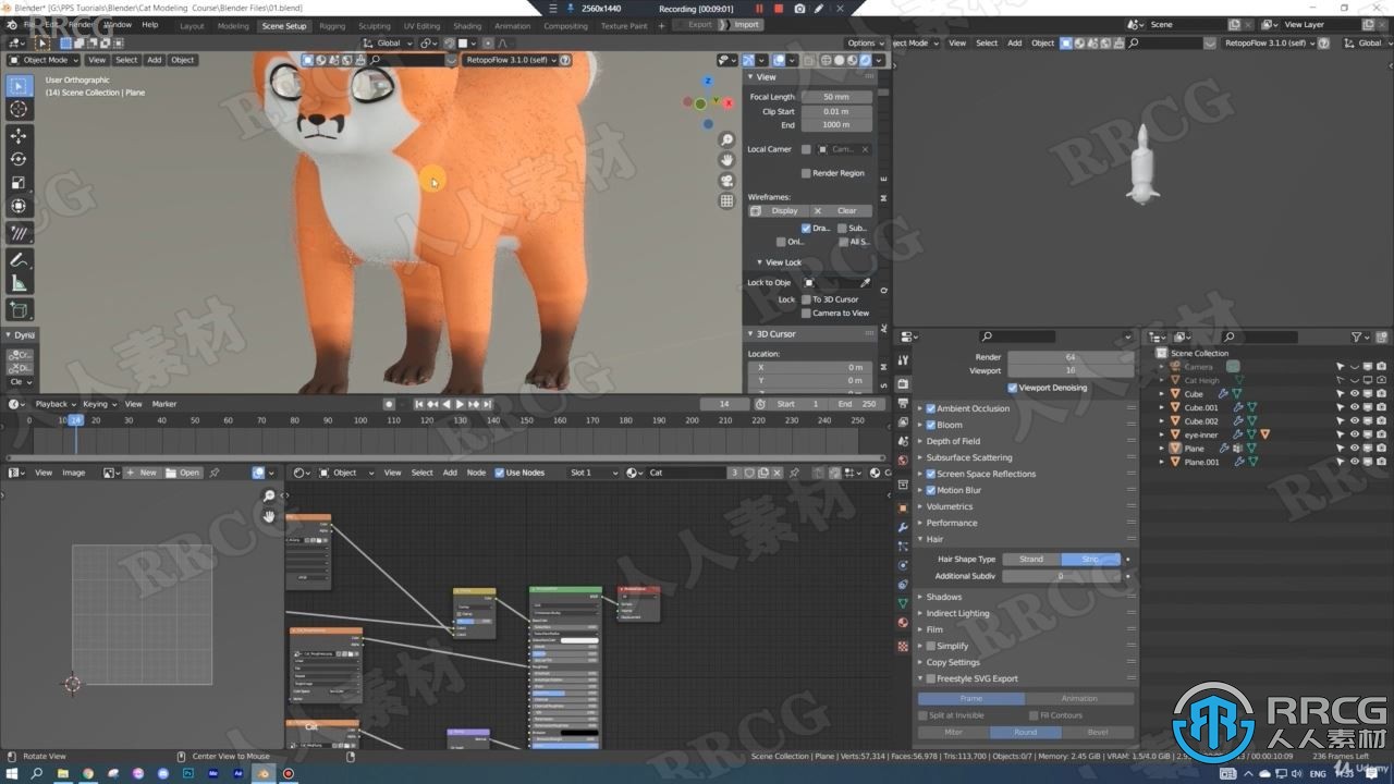 【中文字幕】Blender与SP猫咪动物建模与纹理实例制作视频教程