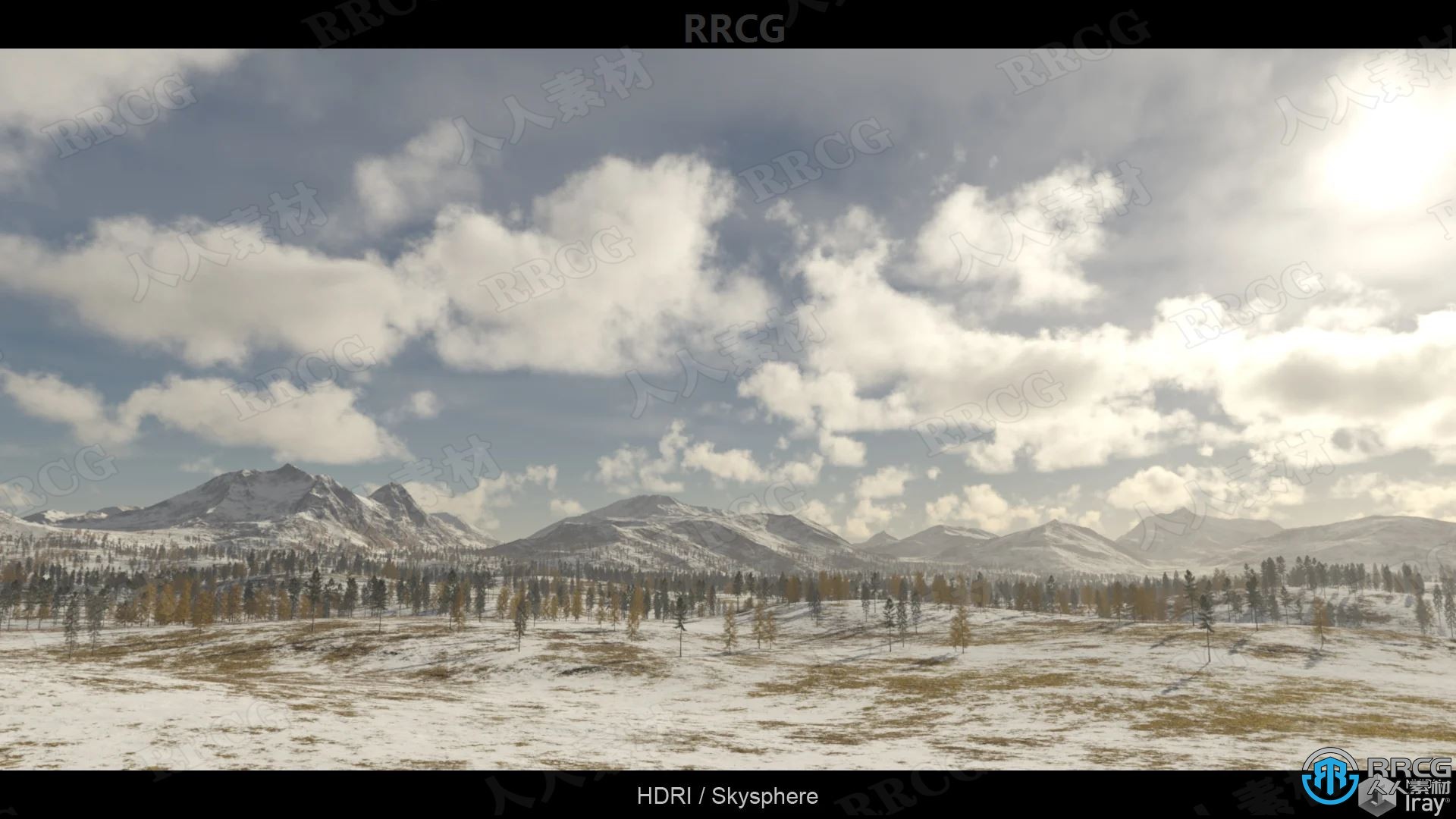 冬季空旷田野自然环境景观场景3D模型合集