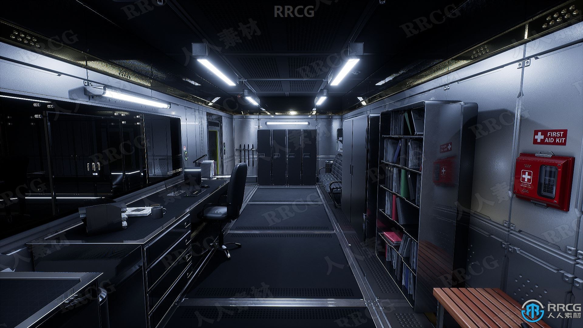 未来派科技商务办公室室内场景Unreal Engine游戏素材资源