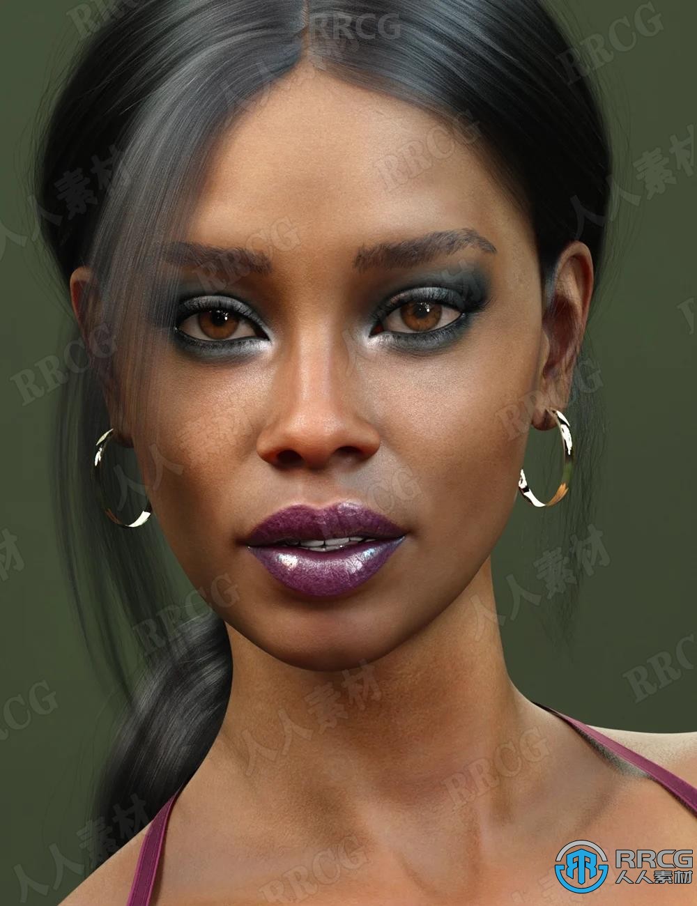 高品质非洲运动型年轻魅力女性角色3D模型合集