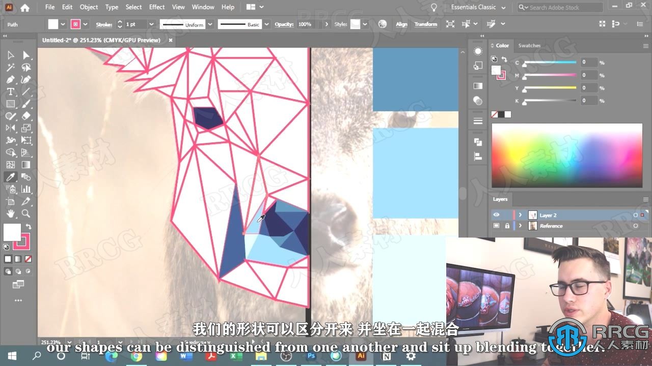 【中文字幕】AI创建几何设计图案阴影效果工作流程视频教程