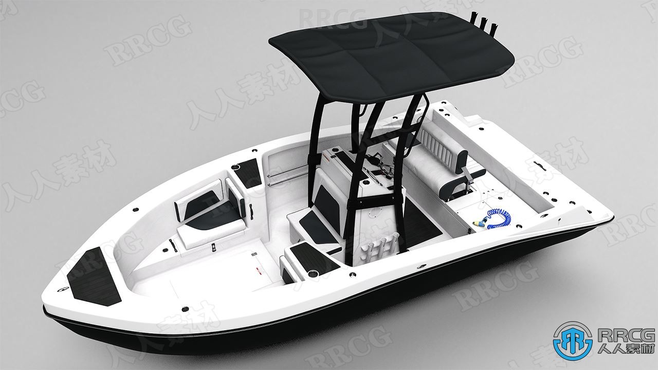 河边捕鱼渔船汽艇道具3D模型合集