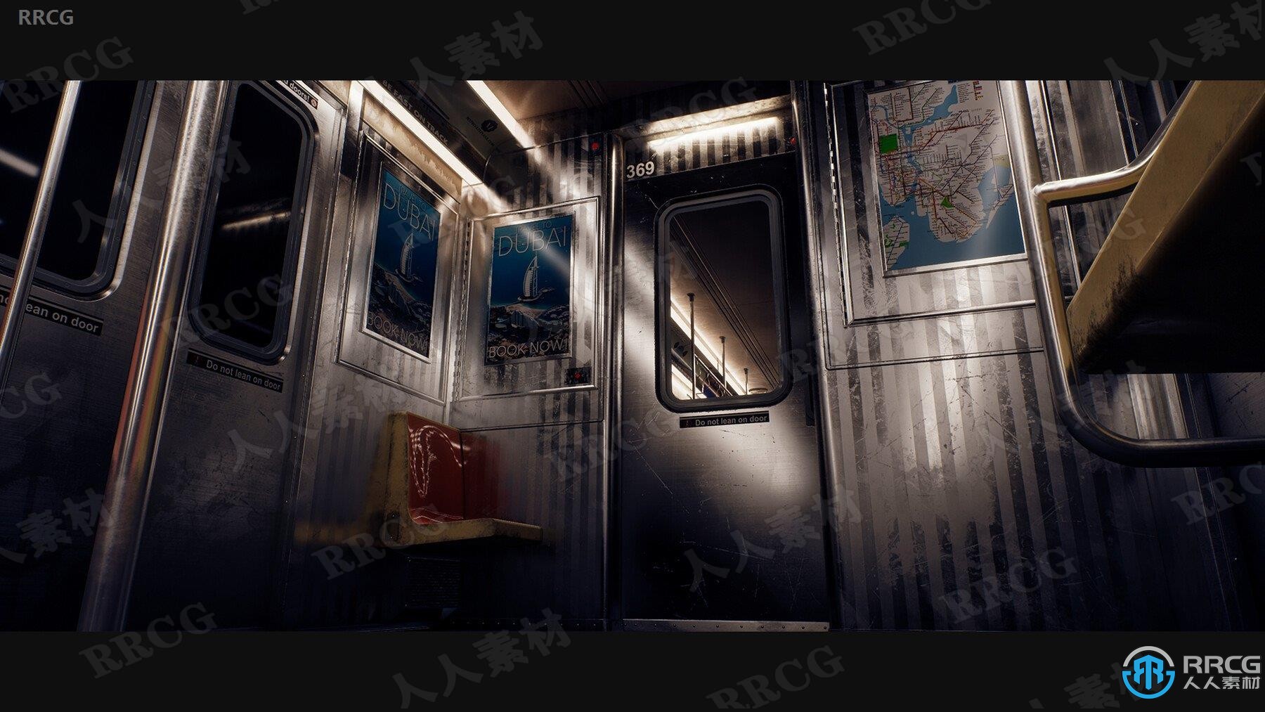 Unreal Engine 5地铁列车内部游戏环境完整制作流程视频教程