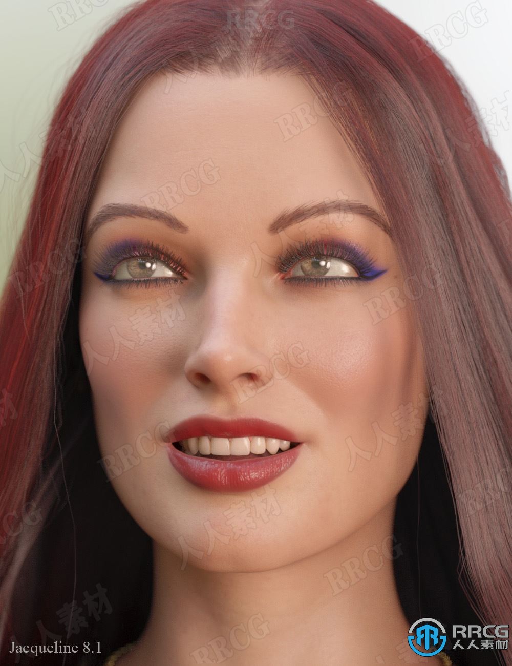 女性夸张浓烟妆容着色器3D模型合集