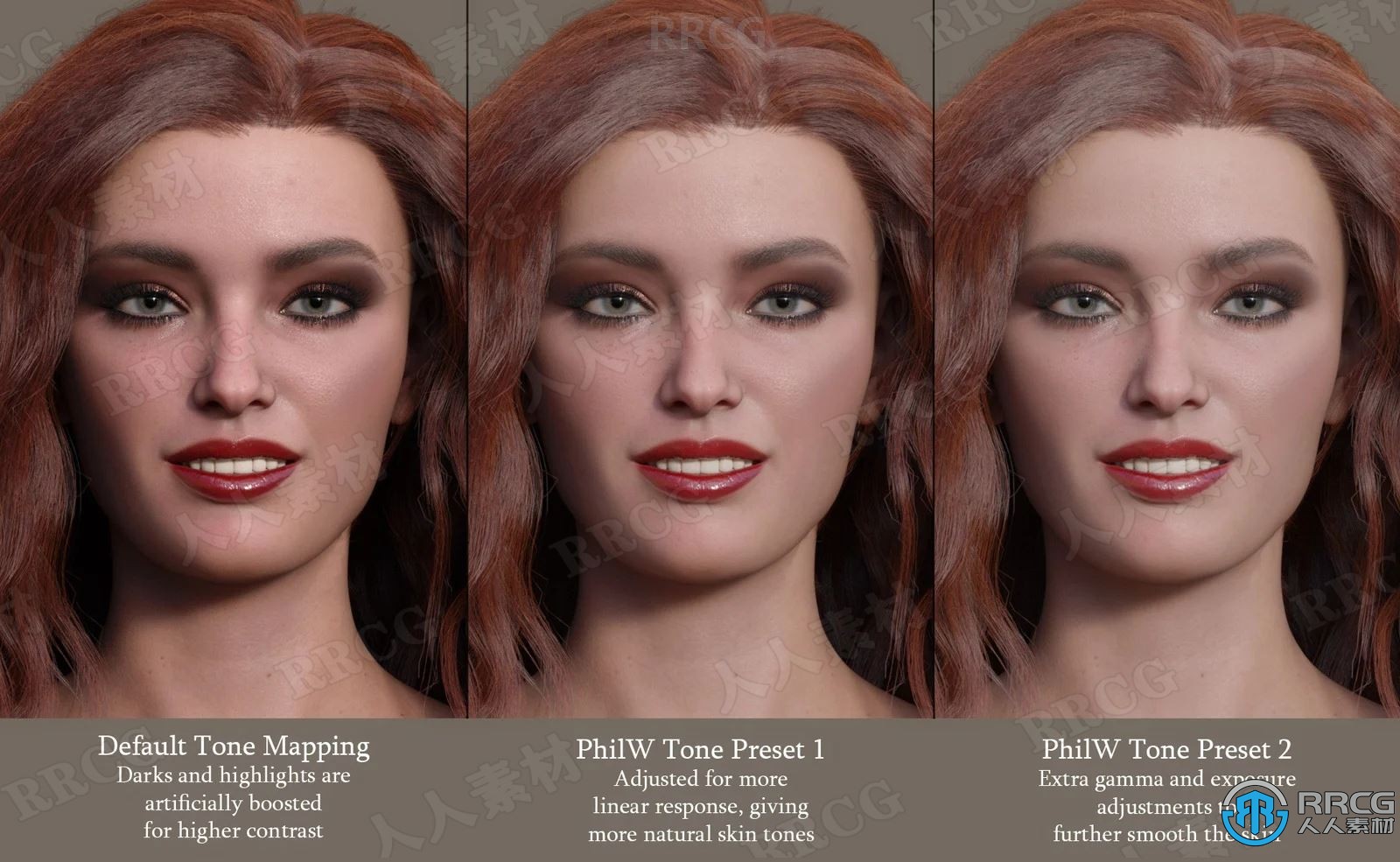 女性夸张的烟妆容颜料3D模型合集
