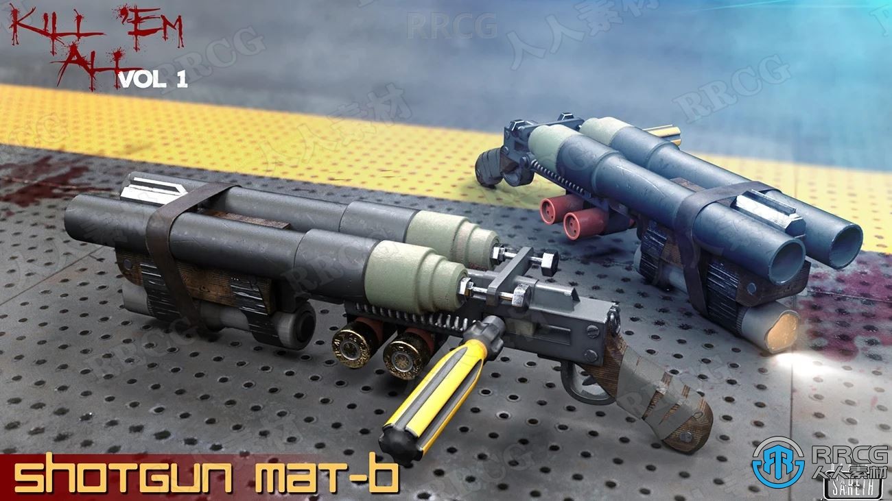 不同材料手持战斗武器道具3D模型合集
