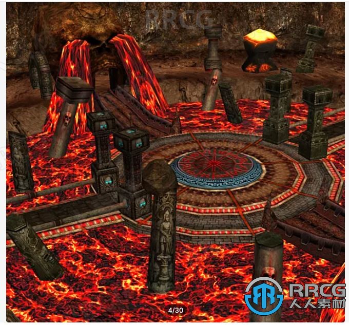 熔火峡谷地牢3D环境Unity游戏素材资源