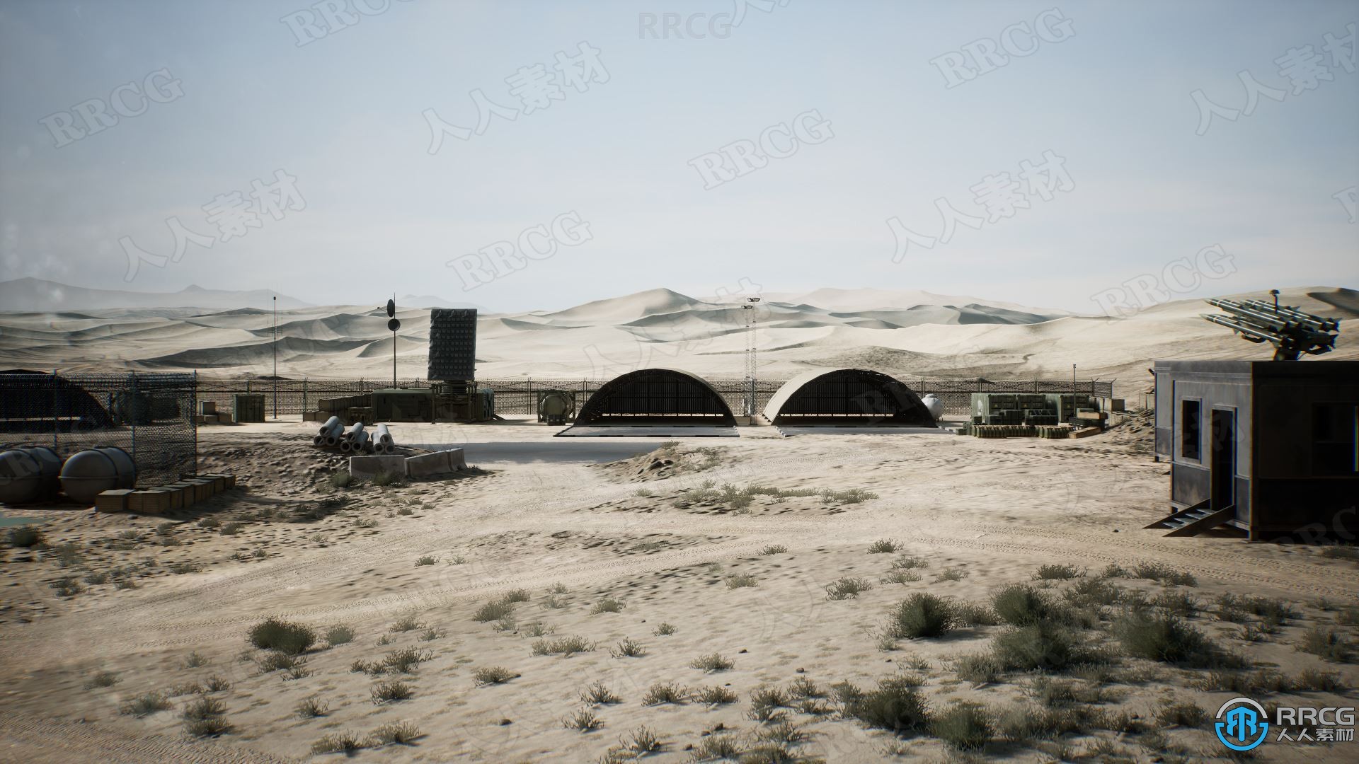 沙丘附近大型军事基地区域景观Unreal Engine游戏素材资源