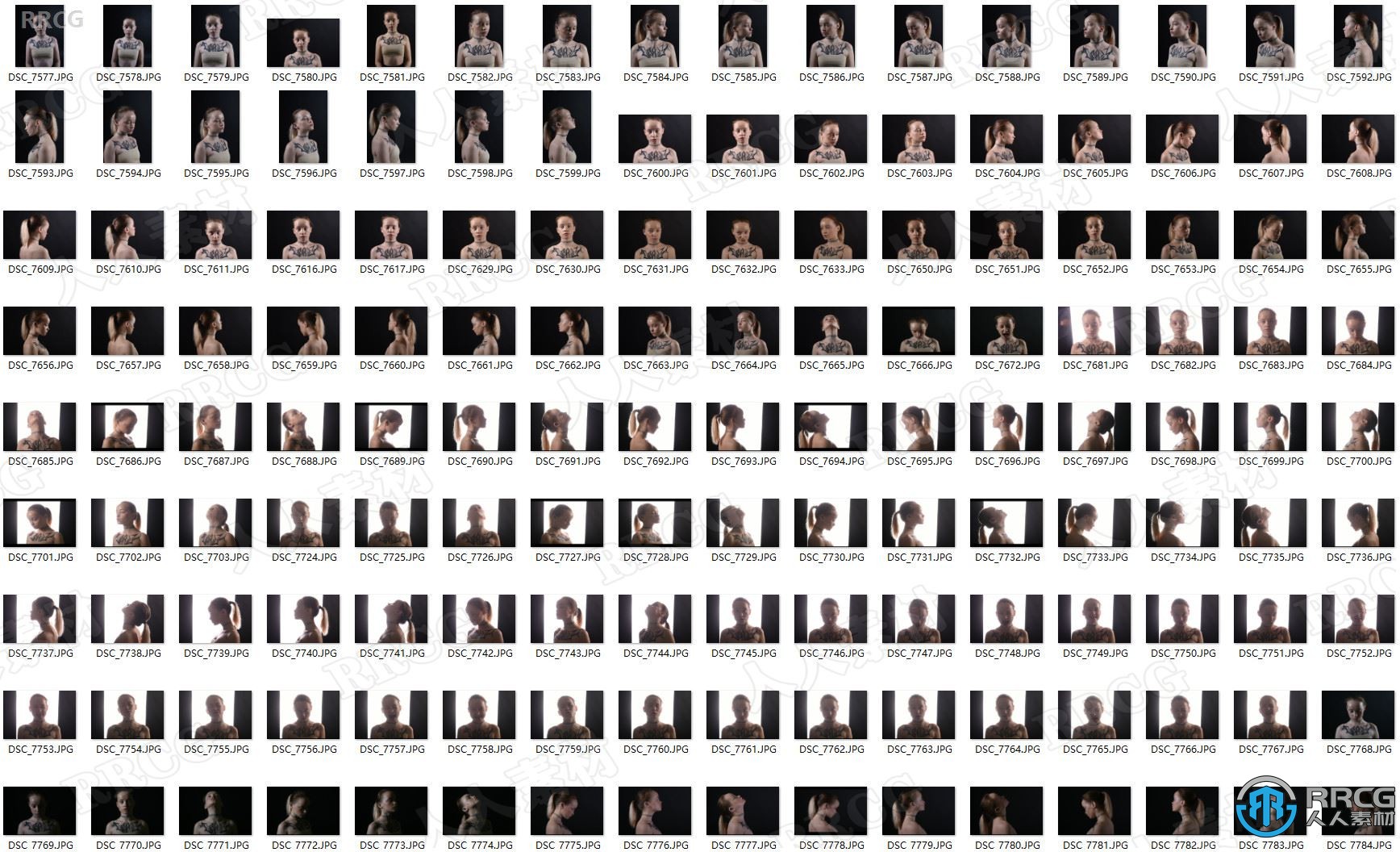 400组复杂不同光线人物肖像面部表情高清参考图合集