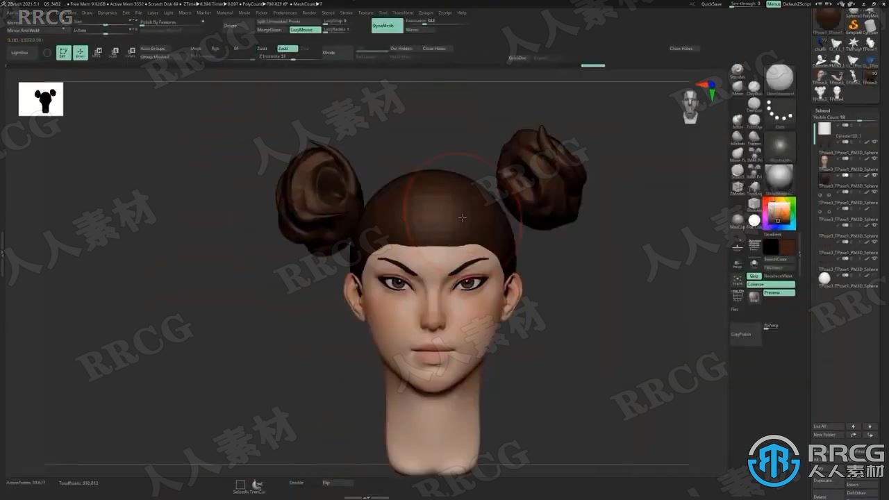 ZBrush街霸游戏春丽女性角色雕刻实例制作视频教程