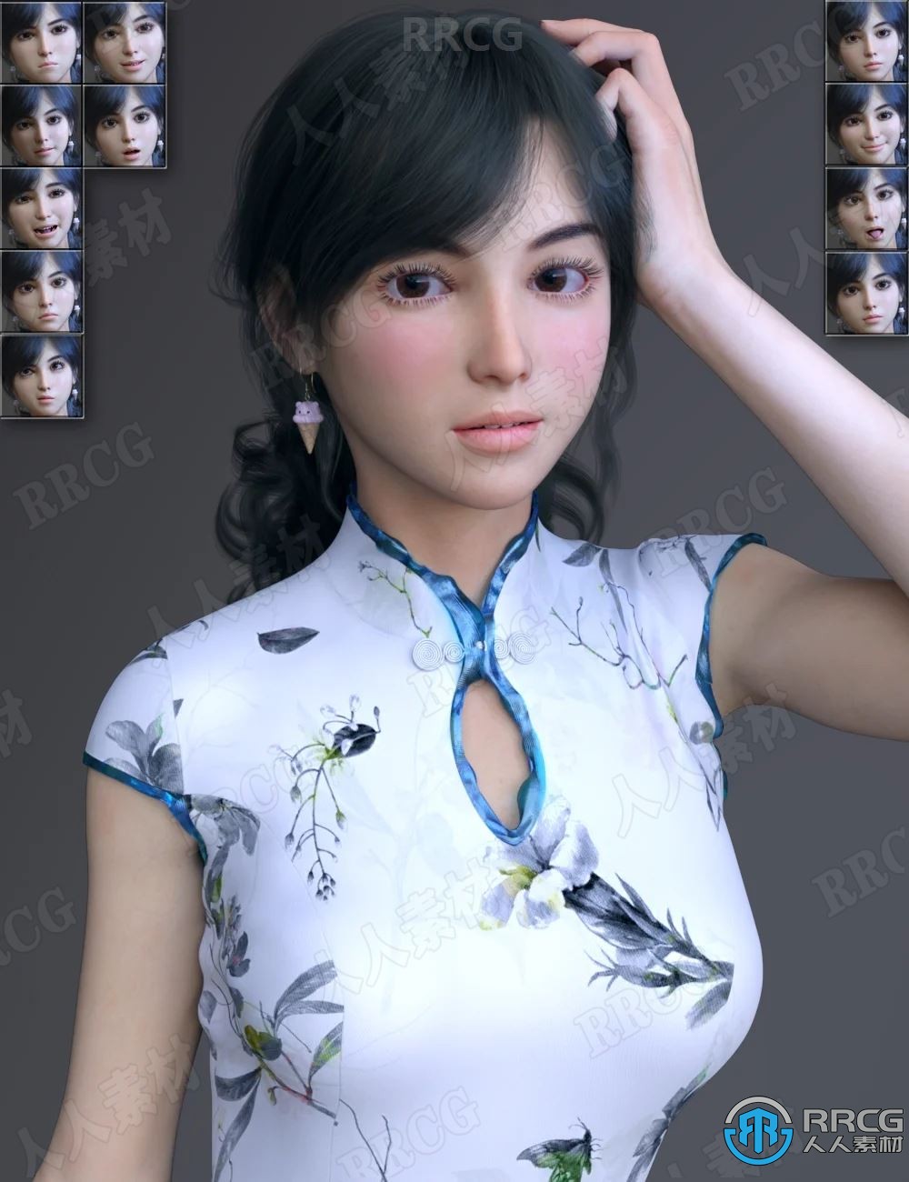 不同风格科幻清纯美丽年轻女性角色3D模型合集